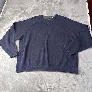 Tommy Bahama Cotton Crewneck Sweater Mens 2XL Navy Blue Vintage Look Nautical